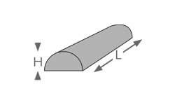 tailles cales demi-cylindriques VISCO'CONFORT en mousse à mémoire de forme sous tissu enduit polyuréthane