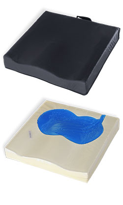 KOHLAS - VISCO'KARE GEL'AIR seat cushion for the prevention and management  of pressure sore with a layer of viscoelastic gel on a base of shape memory  foam